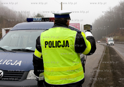 Gdansk. Poranna akcja policji, Pomiar Predkosci, na...