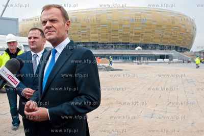 Gdansk. Stadion PGE Arena. Nieoficjalna wizyta premiera...