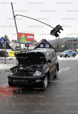 Wypadek na Alei Grunwaldzkiej na wysokości skrzyżowania...