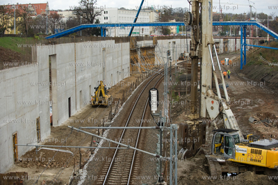 Budowa przystanku SKM Gdansk Srodmiescie. 5.11.2013...