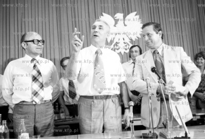 I sekretarz PZPR Edwart Gierek podczas wizyty w Trojmiescie....