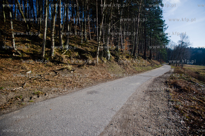 Gdansk. Oliwa, Trojmiejski Park Krajobrazowy. Asfaltowa...