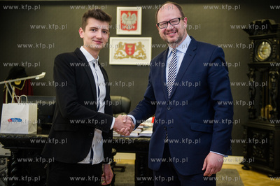 Gdansk. Urzad Miasta. Spotkanie Michala Zielinskiego,...