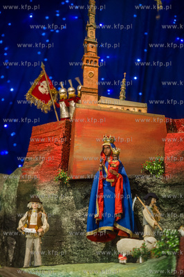 Gdansk. Ruchoma Szopka Bozonarodzeniowa w kosciele...