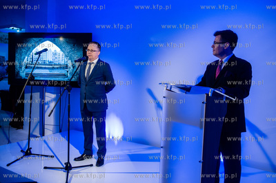 Gdansk. Wyspa Spichrzow. Uroczystosc wmurowania kamienia...