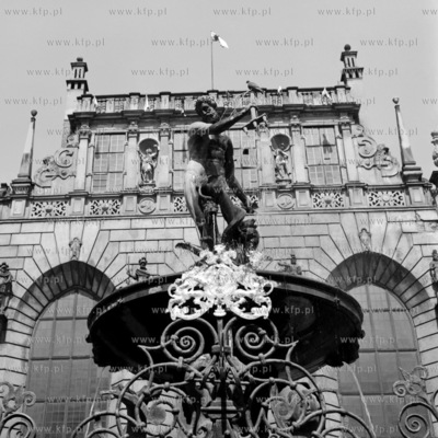 Fontanna Neptuna i Dwór Artusa na Długim Targu w...