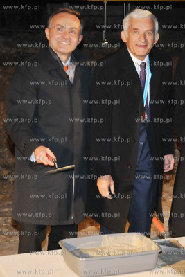 Uroczystos wmurowania kamienia wegielnego pod rozbudowe...