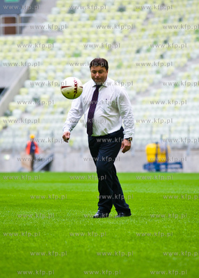 Gdansk. Stadion PGE Arena Gdansk. Wizytacja Sejmowej...