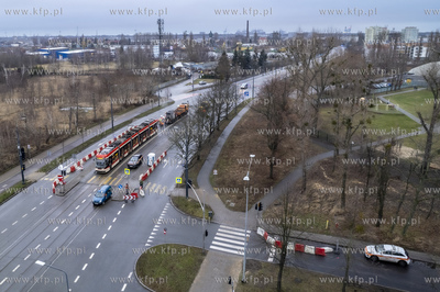 Tymczasowy tramwajowy przystanek końcowy na ul. Głębokiej,...