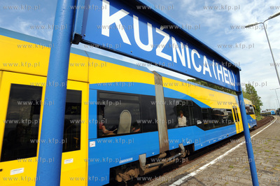 Kuznica. Szynobus kursujacy na trasie Hel - Wladyslawowo...