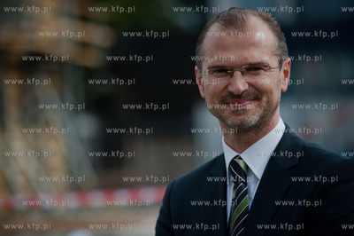 Gdansk. Wrzeszcz. Uroczystosc wmurowania kamienia wegielnego...