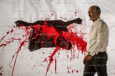 Gdańsk. Teren Muzeum II Wojny Światowej. Performance...