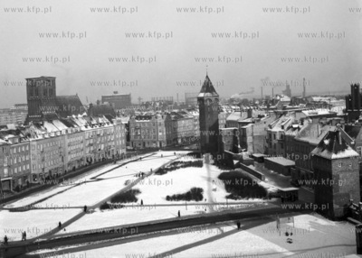 Panorama Gdańska. Widok na ulice Podwale Staromiejskie...