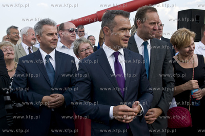 Otwarcie mostu w Kwidzynie. Nz. Minister Transportu...