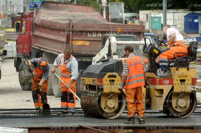 Remont skrzyzowania i torowiska na gdanskim Hucisku....
