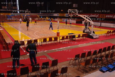 Hala Olivii w Gdansku. Przygotowania do meczu Prokom...