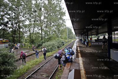 Gdansk Zabianka.  Zalany tunel na przystanku SKM po...