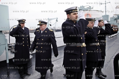 Gdynia. ORP Blyskawica. Wizyta ambasadora Stanow Zjednoczonych...