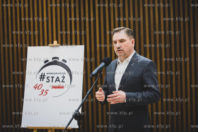 Gdańsk. Konferencja prasowa przewodniczącego NSZZ...