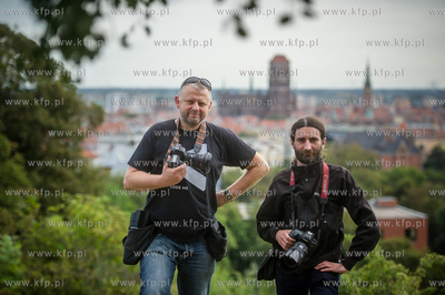Gdańsk. Góra Gradowa. Fotoreporterzy Grzegorz Mehring...