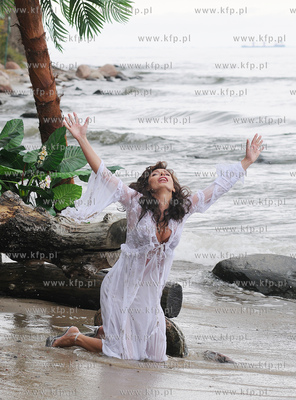 Plaza przy klifie w Gdyni Orlowie. Ekipa filmowego...