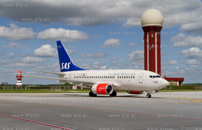 Gdansk, Rebiechowo. Nz. Boeing 737 SAS Scandinavian...