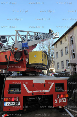 Sopot ulica Grunwaldzka 97a. Pozar mieszkania na poddaszu....