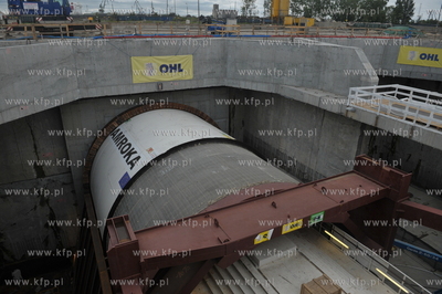 Gdansk. Maszyny TBM Damroka, podczas wiercenia tunelu...