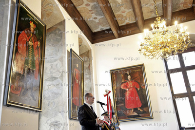 Gdansk. Ratusz Glownomiejski. Swieto Strazy Miejskiej....