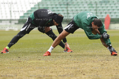 Gdańsk. Stadion przy ul. Traugutta. Trening drużyny...