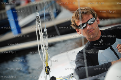 Gdynia. Port Jachtowy. Zeglarz Mateusz Kusznierewicz,...