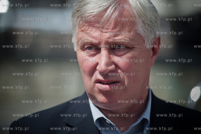 Gdansk. Pobrzeze Rybackie. Konferencja prasowa poprzedzająca...