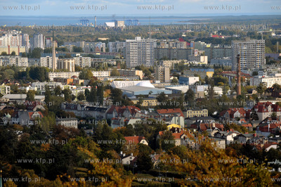 Gdansk Oliwa. Widok z platformy widokowej na gorze...