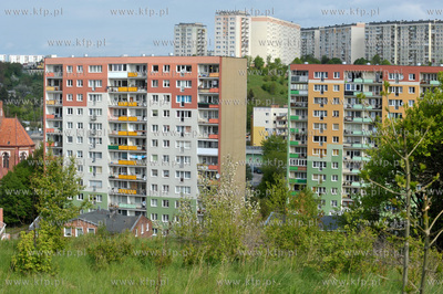 Gdańsk Siedlce widziane ze Wzgórza Mickiewicza. Domy...