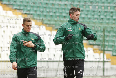 Gdańsk. Stadion przy ul. Traugutta. Trening drużyny...