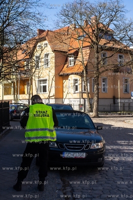 Gdańsk, Wrzeszcz, ulica Małachowskiego. Straż Miejska...