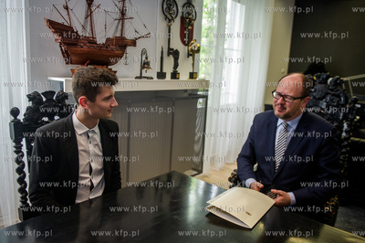 Gdansk. Urzad Miasta. Spotkanie Michala Zielinskiego,...