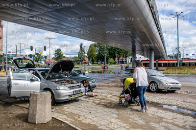 Gdańsk. Wrzeszcz. Skutki silnych opadow, które przeszły...