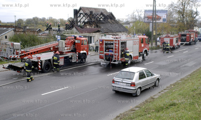 Pozar domu przy Trakcie Sw. Wojciecha w Gdansku. 
W...