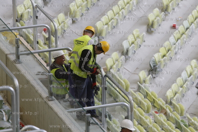 Gdansk Letnica. Budowa stadionu pilkarskiego PGE Arena....