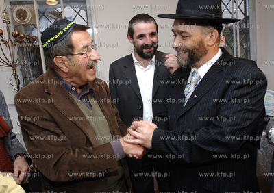 Wizyta Guntera Grassa w synagodze w Gdansku - Wrzeszczu...