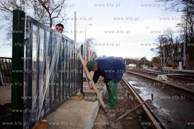 Gdansk. Remont torowiska wzdłuż ul. Pomorskiej i...