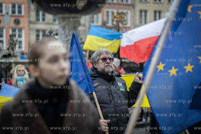 Gdańsk. Długi Targ. Protest przeciwko polityce Donalda...