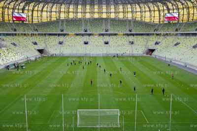 Gdansk. Stadion PGE Arena. Pierwszy oficjalny trening...