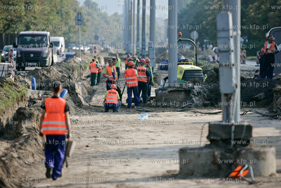 Gdansk. Remont torowiska oraz nawierzchni na ulicy...