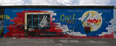 Berlin. East Side Gallery jest pomnikiem dla wolnosci...
