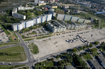 Gdansk Zaspa z lotu ptaka. Aleja Jana Pawła II, dawny...