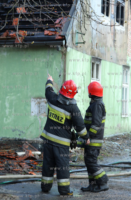 Pozar domu przy ulicy Trugutta 87 w Gdansku - Wrzeszczu....
