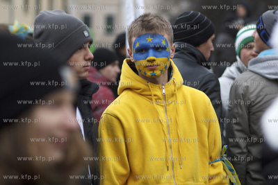 Lwow. Ukraina. Pokojowe demonstracje antyrzadowe na...