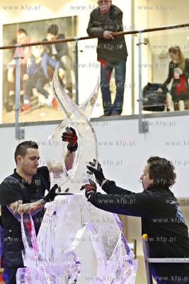 Galeria Przymorze. Pokaz rzeźbienia w lodzie połączony...